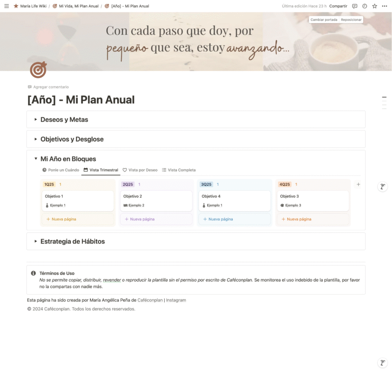 Diseña tu Plan Anual con Notion